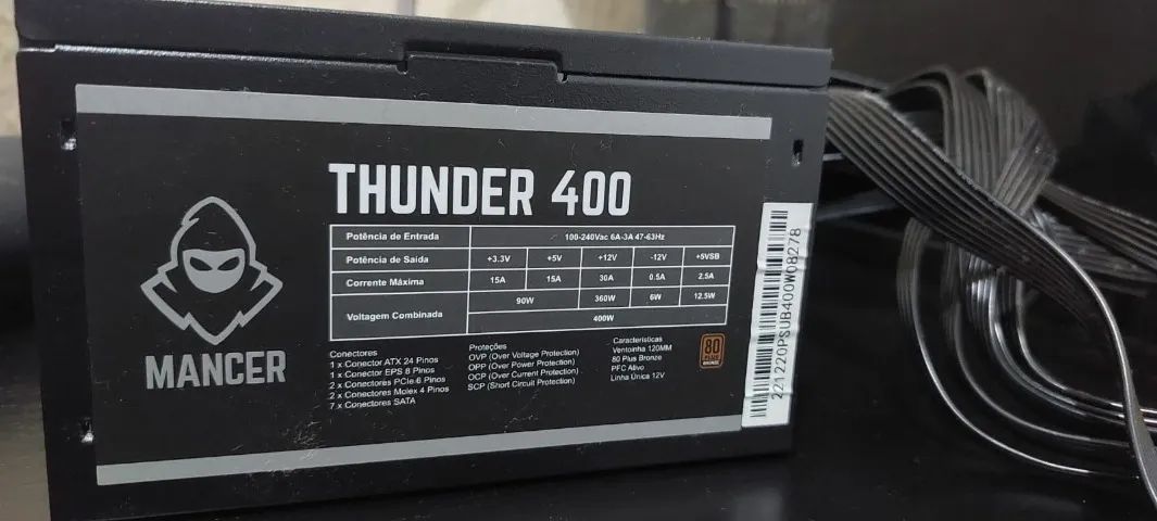 Fonte Mancer Thunder 400W Bronze 80 Plus - Foto 2