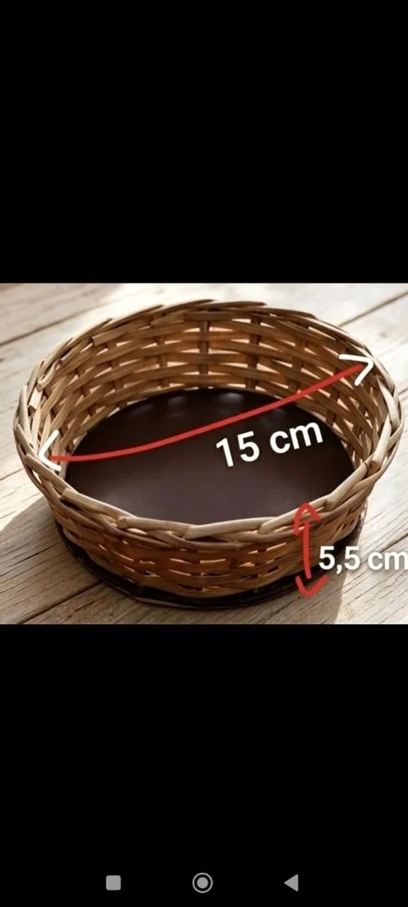Cesta Artesanal Redonda (15cm x 5,5cm)  - Foto 3