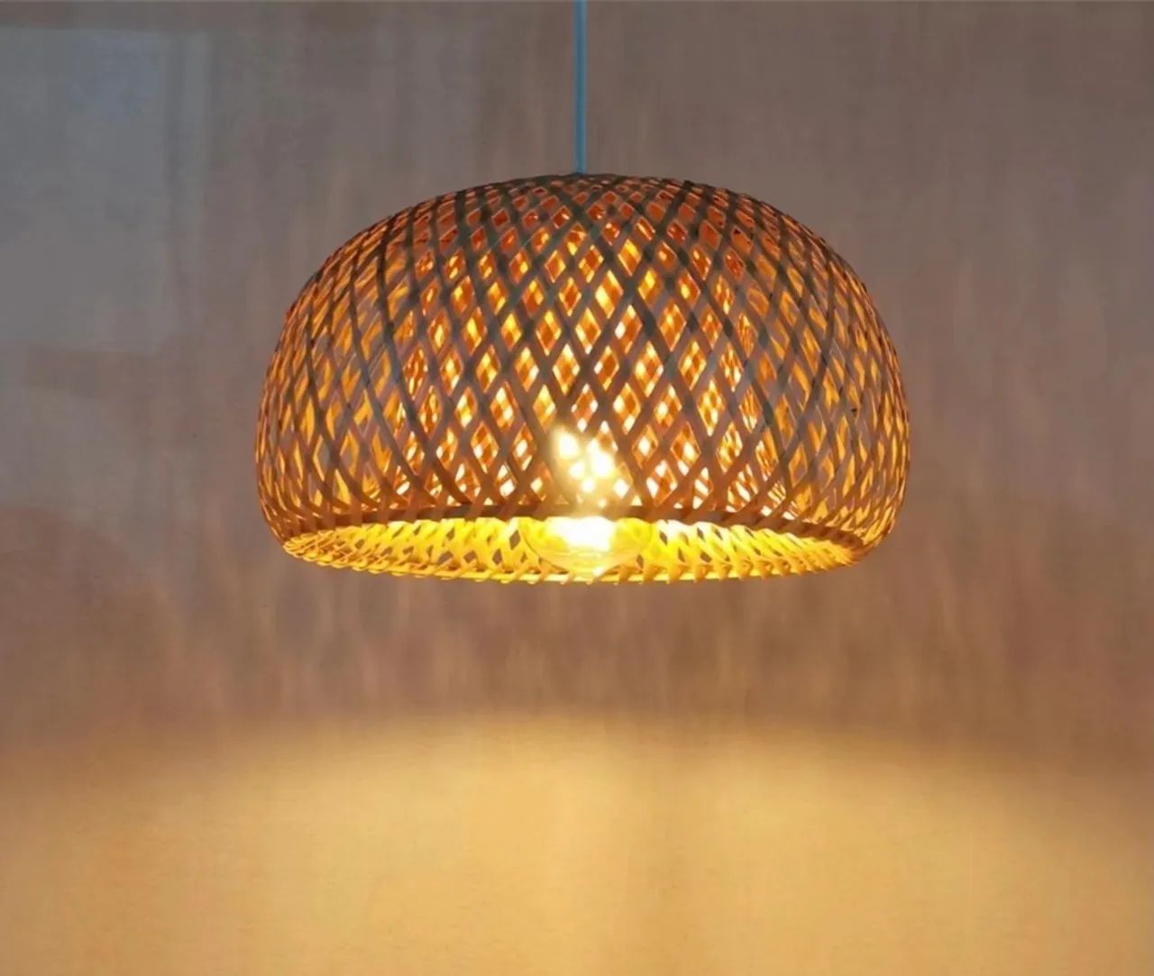 Pendente Luminária Cúpula Bambu Trançado Marca Nitrolux - Foto 3