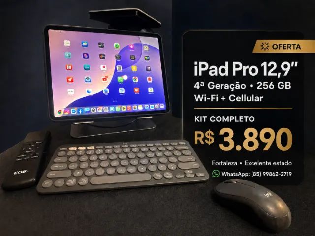iPad Pro 12,9? 4ª Geração 256GB Cellular + Kit Logitech