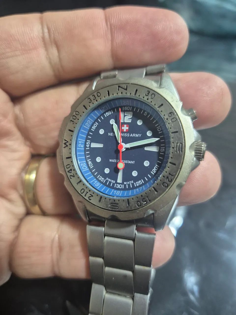 Relógio NEW SWISS ARMY  AZUL   -   BEM CONSERVADO - Foto 2
