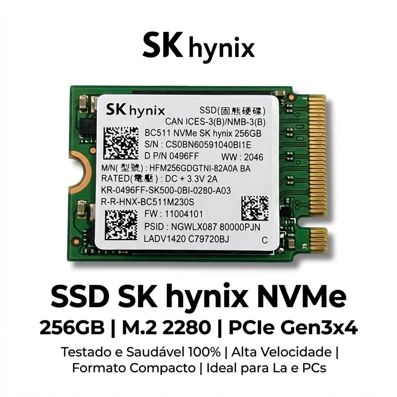 SSD NVMe 256GB M.2 SK hynix BC511 