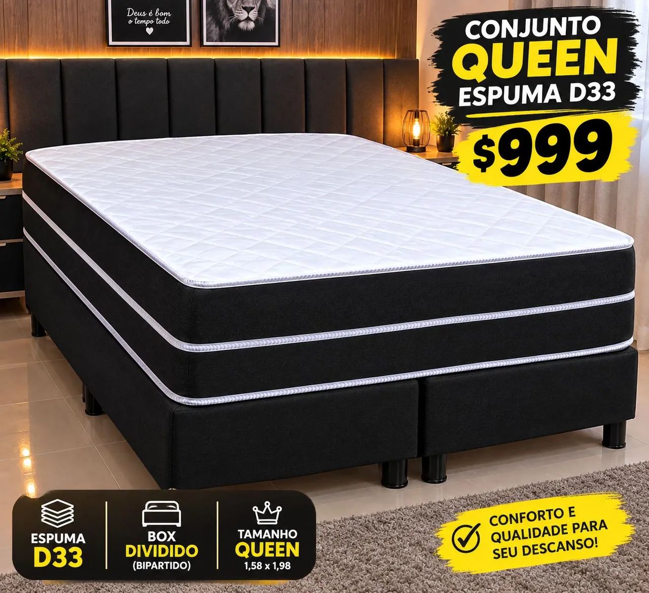 Conjunto Queen espuma d33