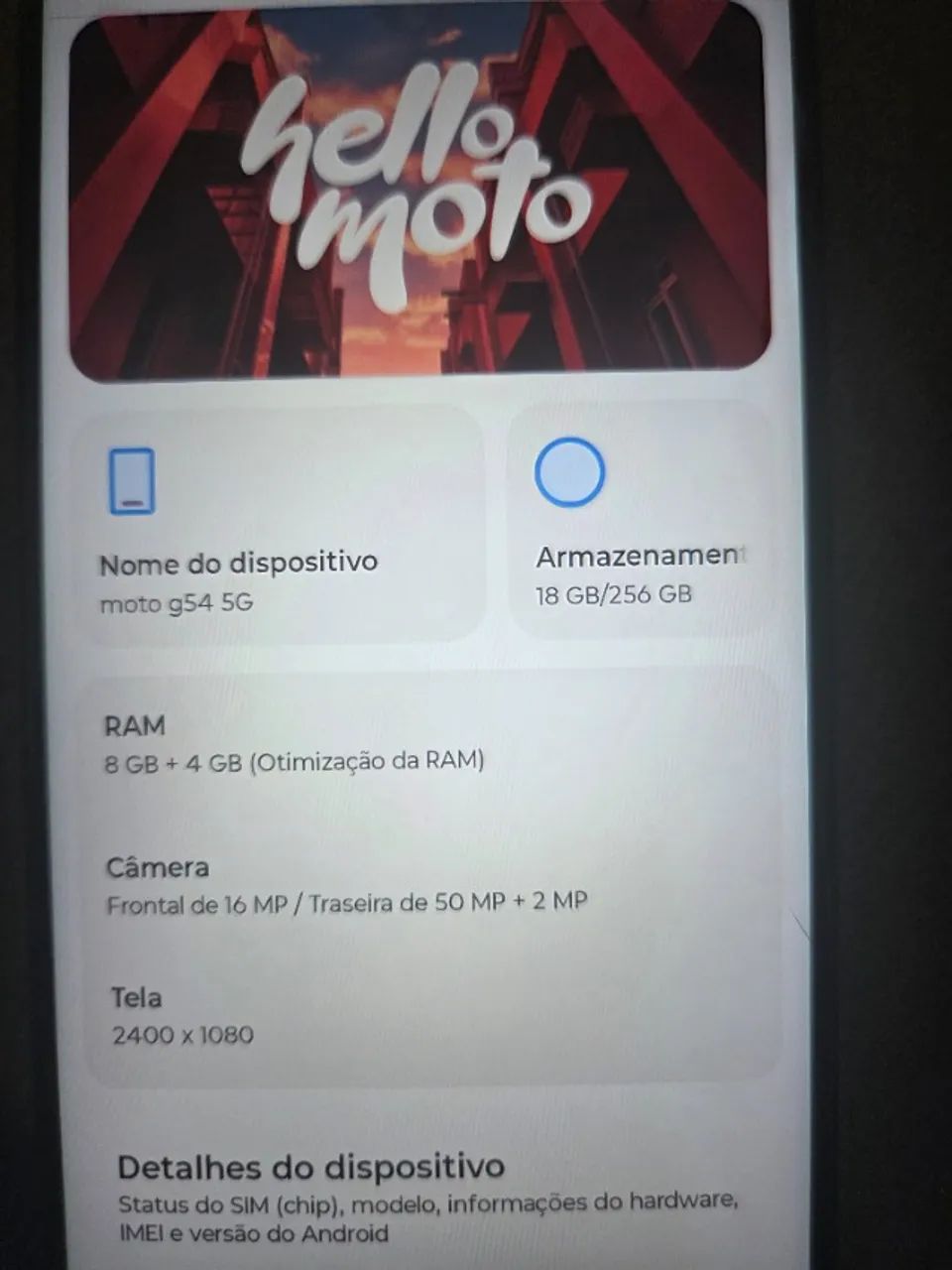 Smartphone moto g54