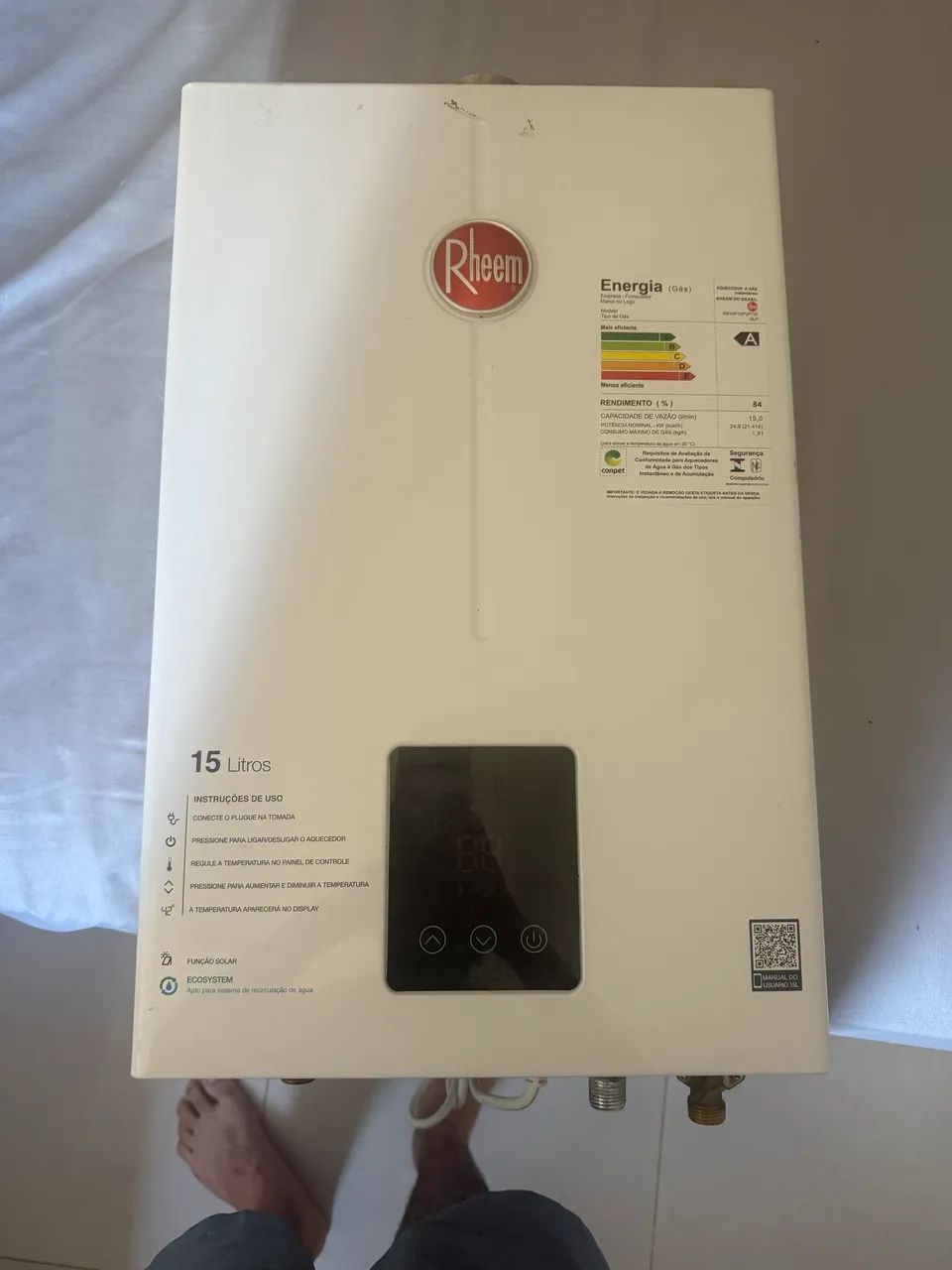 Aquecedor de água a gás rheem 15L