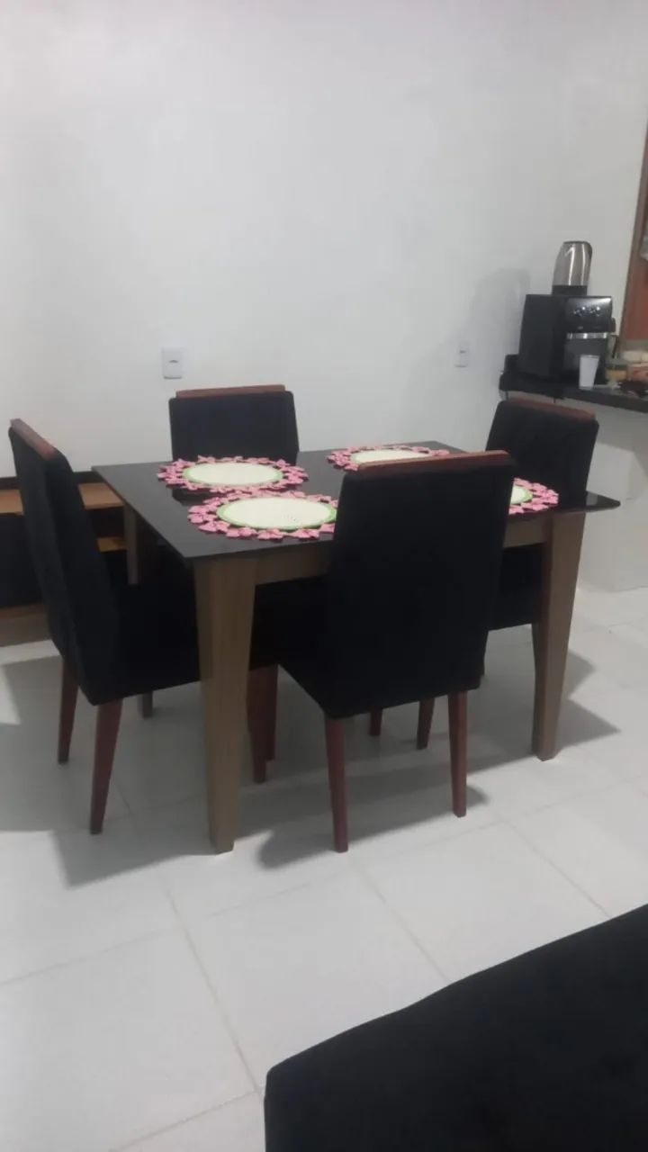 mesa de jantar de 4 Lugares 120x90 com montagem grátis
