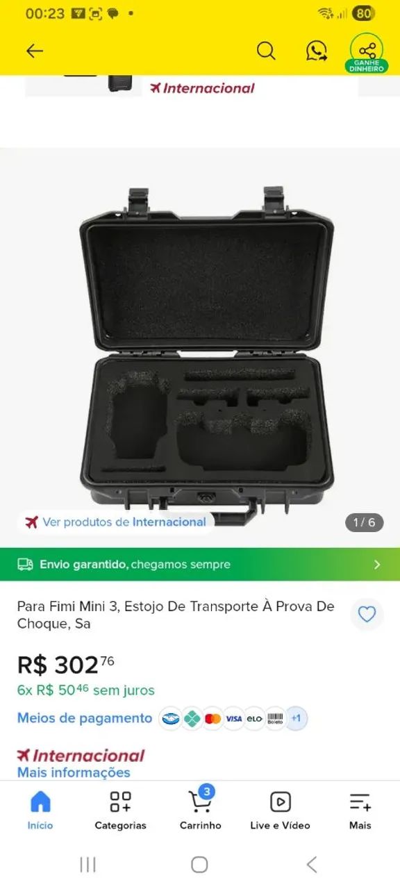 Bolsa de transporte do drone fimi mini 3 e fimi x8 mini novinha  - Foto 3