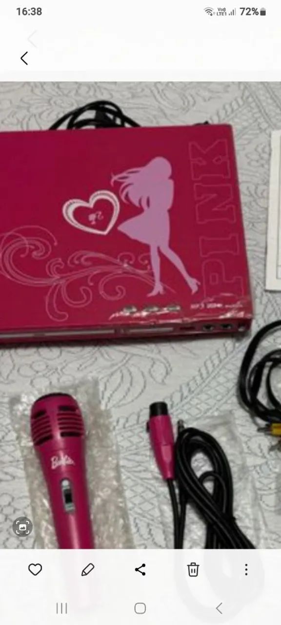 Dvd Tectoy KARAOKE DA BARBIE. Com controle remoto e cabo av e microfone.conservado  - Foto 5