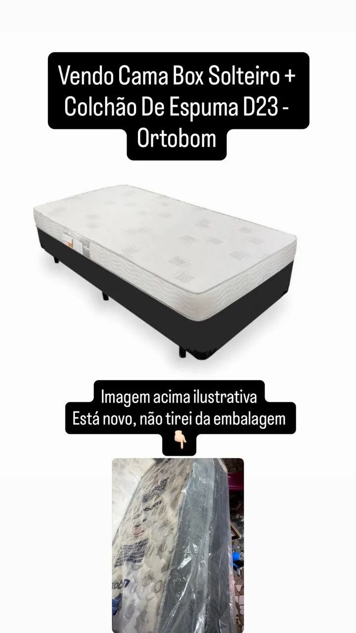 Cama Box Solteiro + Colchão De Espuma D23 - Ortobom