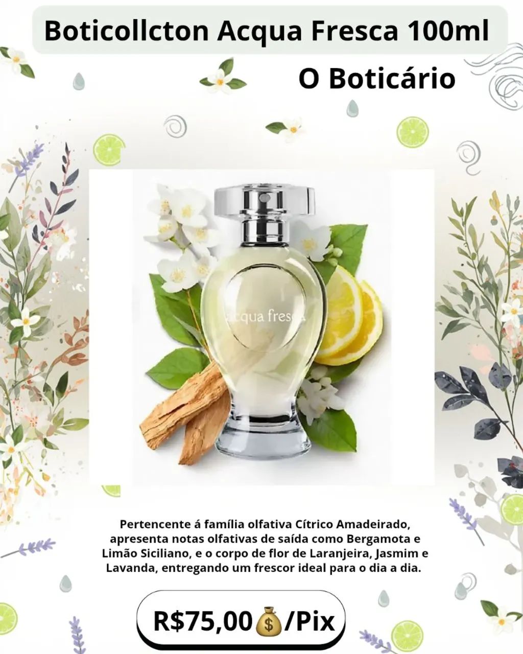 Boticollction Perfume Acqua Fresca O Boticário 100ml 