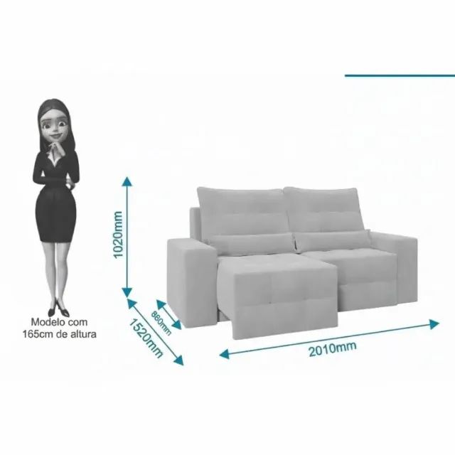Sofá retratil e reclinavel (DIVIDIMOS EM ATE 10X SEM JUROS) - Foto 2