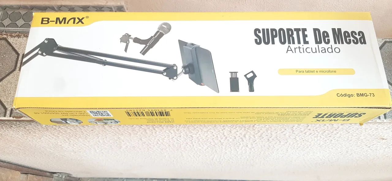 SUPORTE DE MESA PARA TABLET COM 2 CACHÍNBOS PARA MICROFONES! - Foto 2