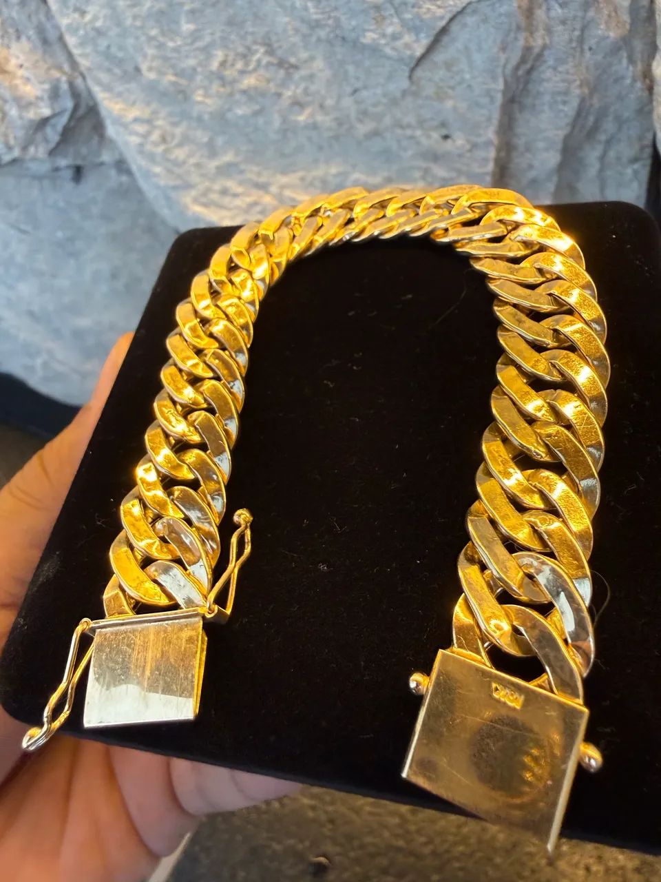 Pulseira de ouro18k  modelo romana e gourmet dupla  - Foto 5