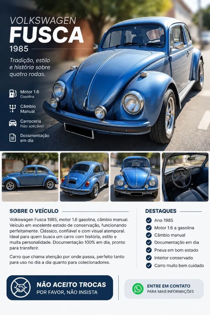 Volkswagen Fusca 1600 1985
