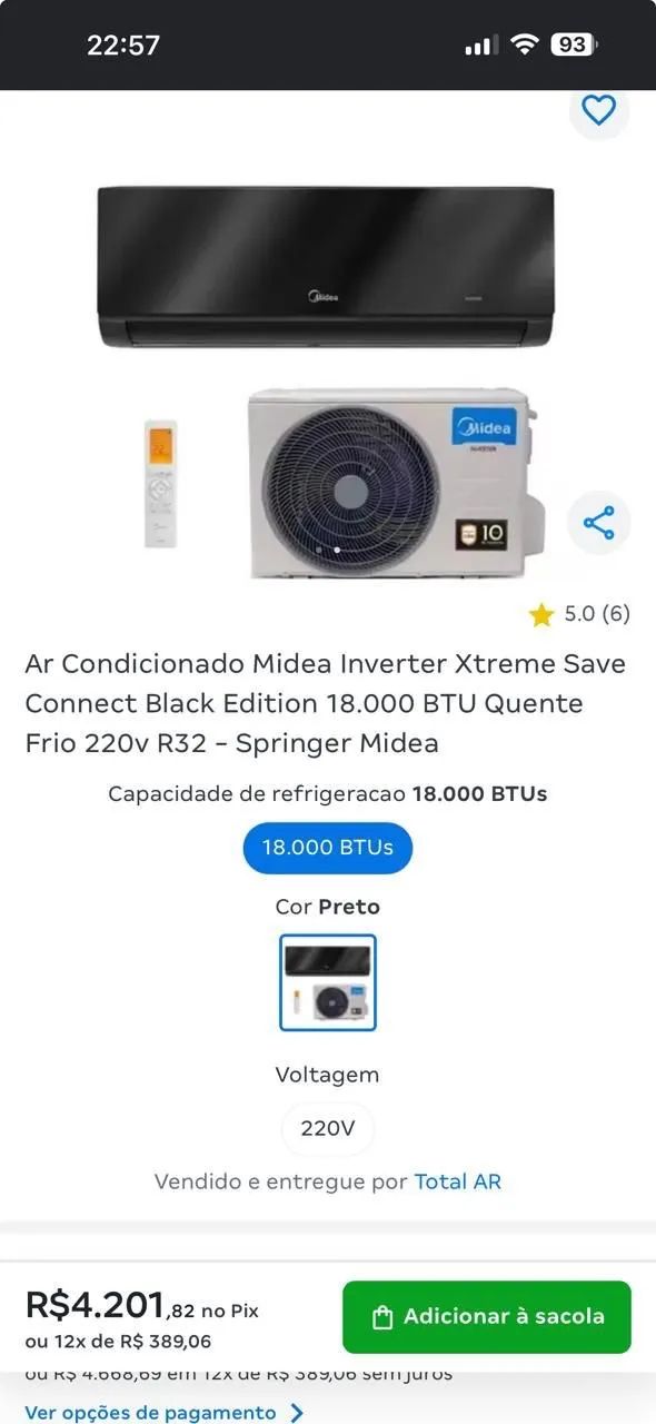 Ar condicionado 18000 btus - Foto 2