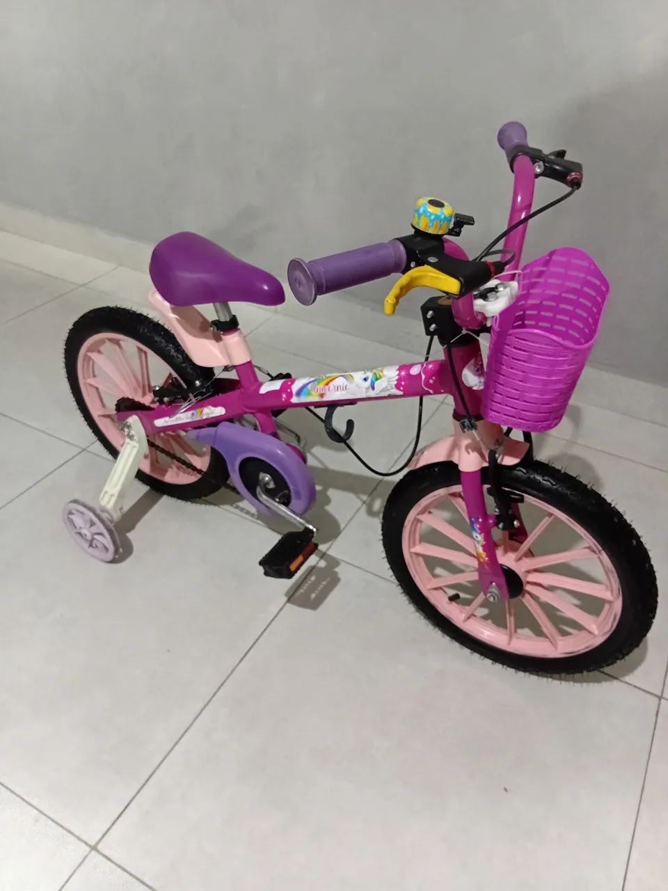 Bicicleta infantil aro 16 unicórnio  - Foto 2