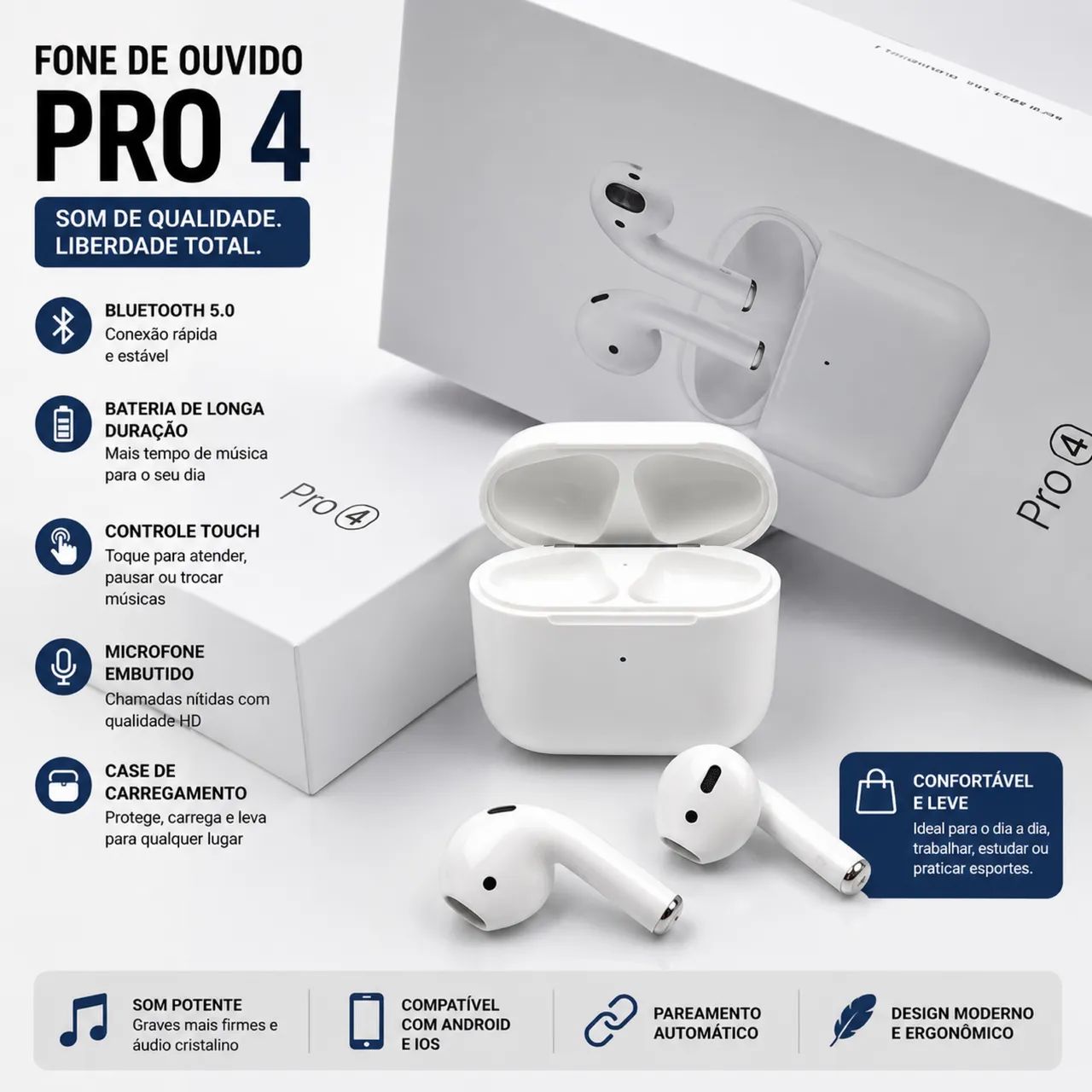 ? Fone Bluetooth PRO 4 Sem Fio