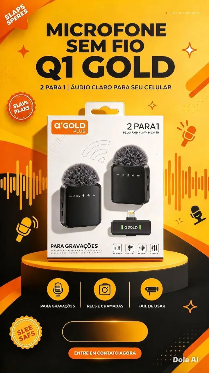 Microfone lapela duplo 