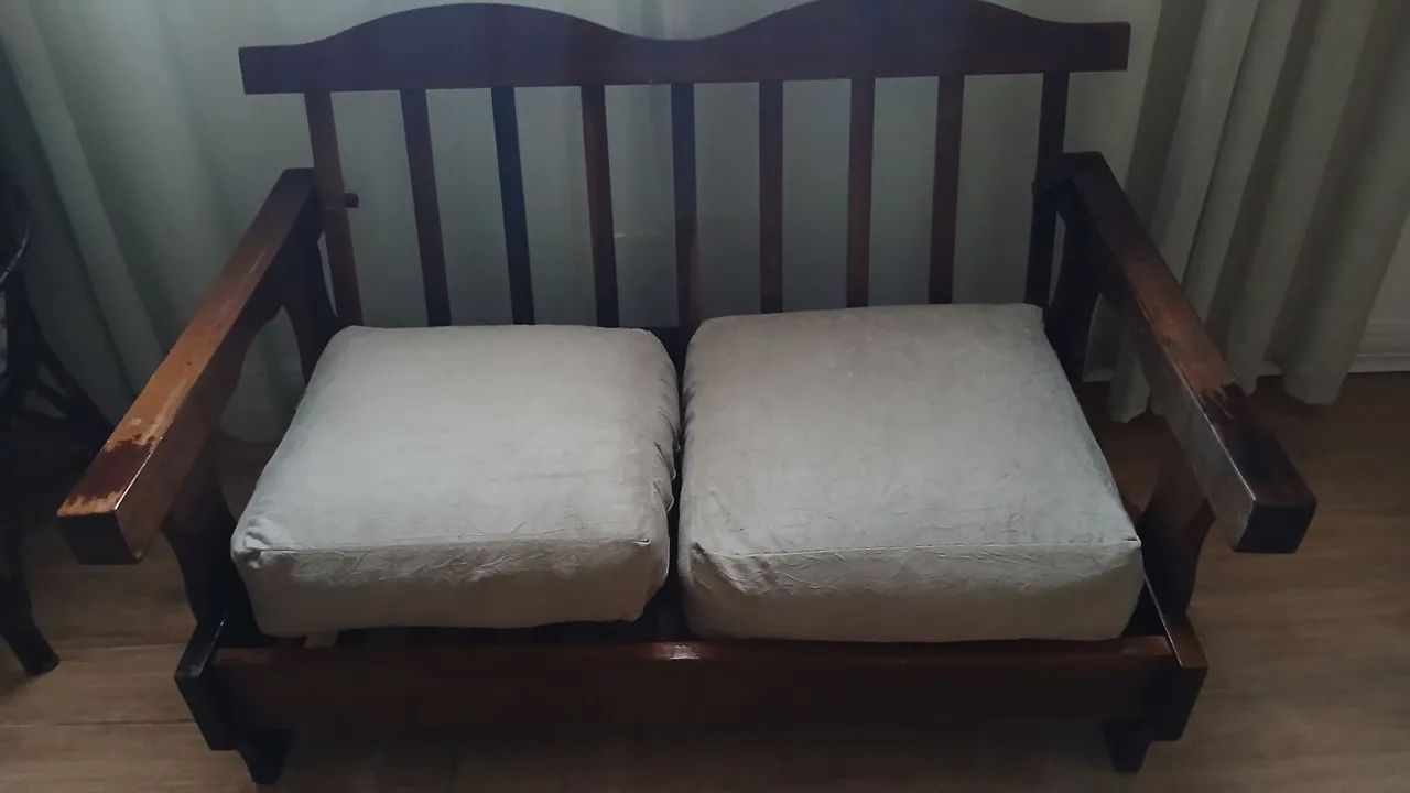 Sofa de madeira Ipê 2 lugares  - Foto 3