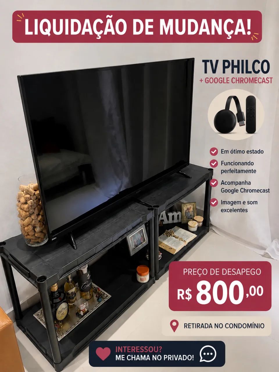 TV 49 polegadas Philco com Chrome Cast  - Foto 3