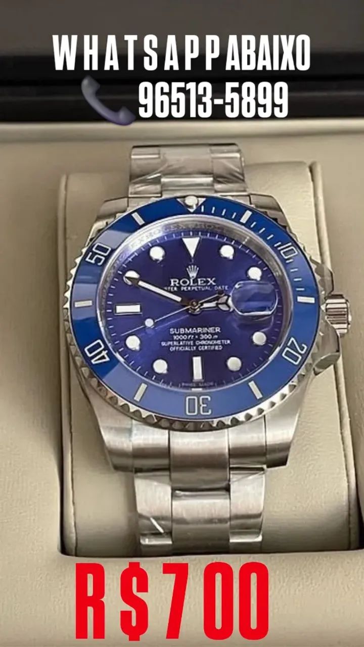 Relógio ROLEX SUBMARINER AUTOMÁTICO MOSTRADOR AZUL  - Foto 3