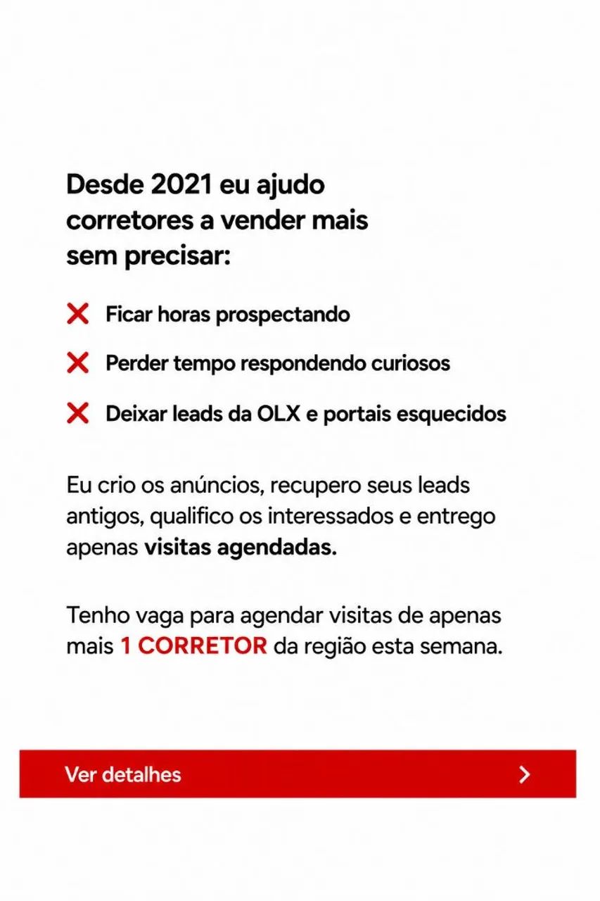 Capto clientes e agendo visitas para corretores