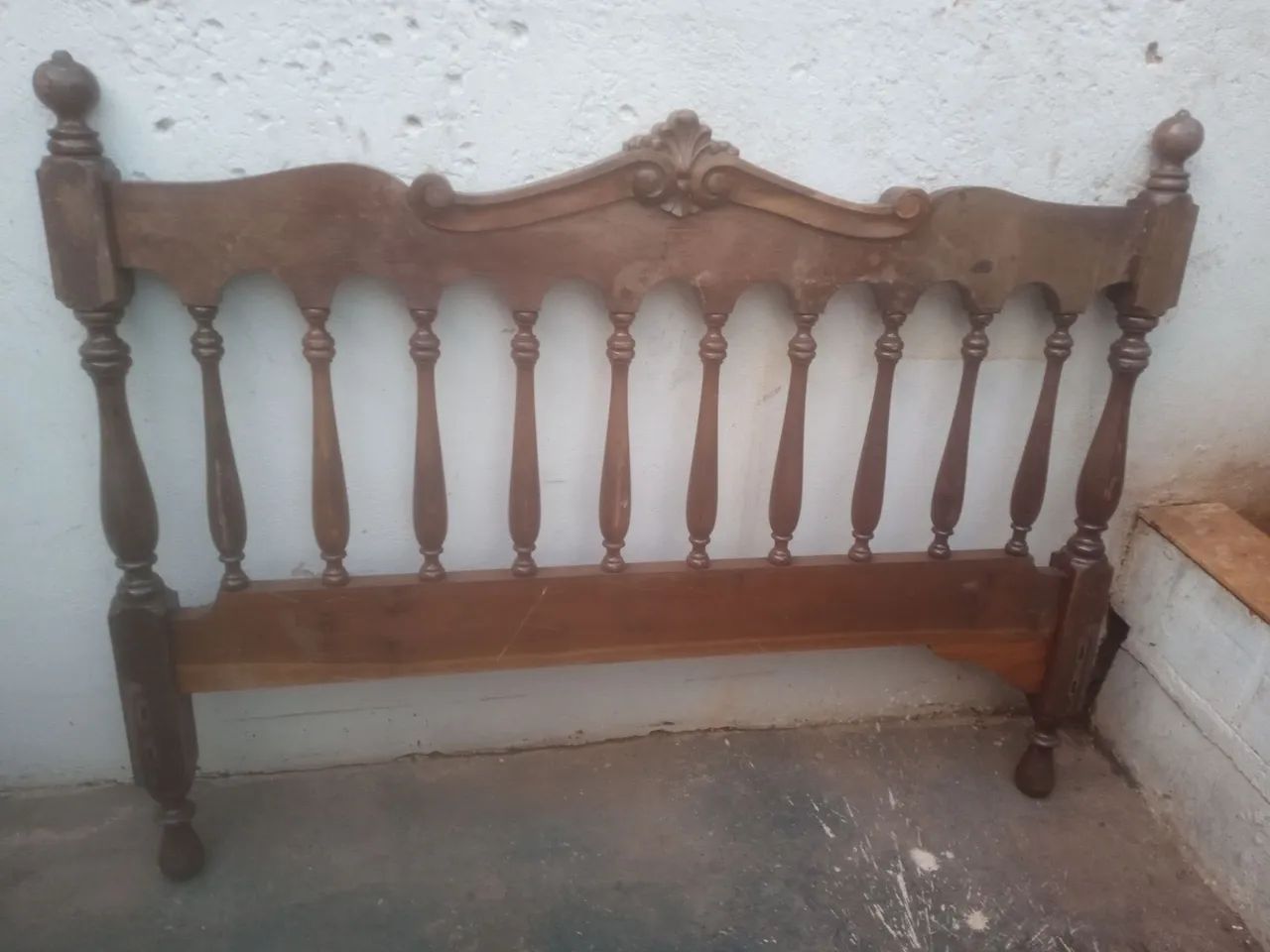Cabeceira de cama antiga madeira 