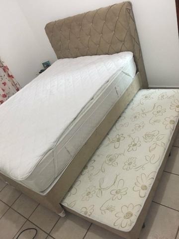 Cama casal 2 um 1 com solteiro auxiliar