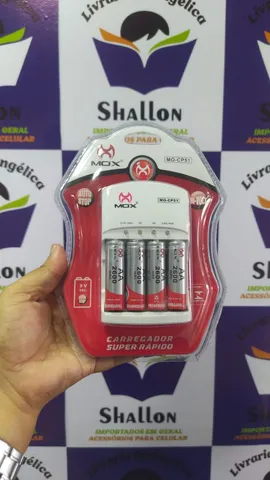 Pilha Recarregável Com Carregador