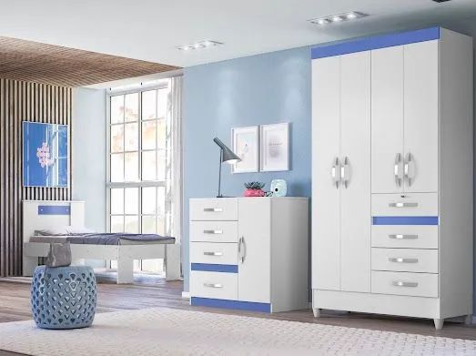 Quarto conjunto roupeiro + cômoda 