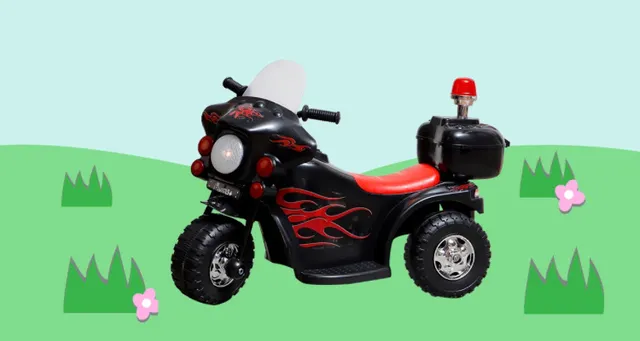 Mini Moto Elétrica Infantil 6v Com Som Sirene Polícia E Baú