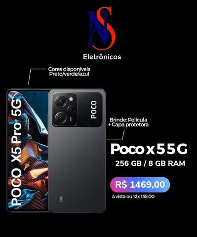 CELULAR XIAOMI POCO X5 5G 8+256GB GLOBAL BLACK