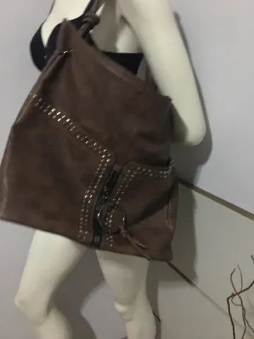 Bolsa marrom sintética 