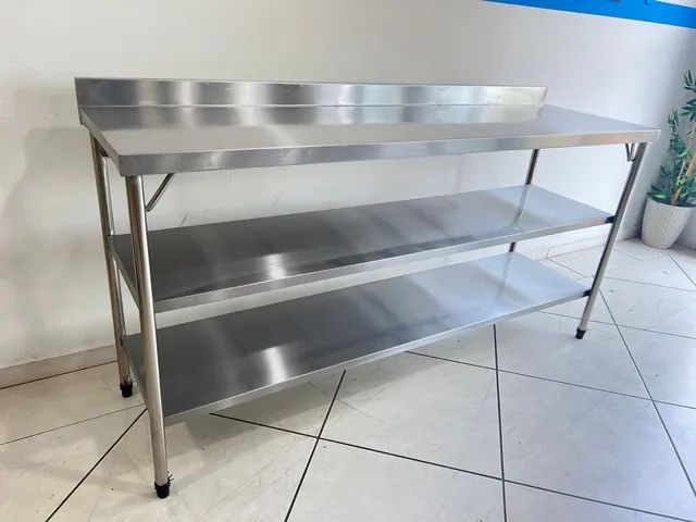 Mesa/bancada industrial em aço inox sob medida  - Foto 5