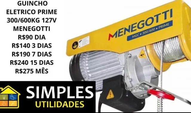 Guincho 300/600kg locação 