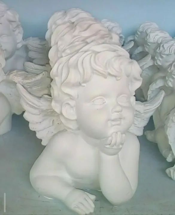 Dupla de Anjos - Gesso e Resina - Foto 2