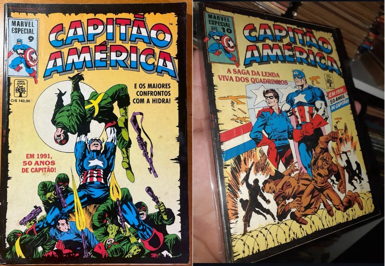 Hq Capitão America Marvel Especial N° 9 e 10 Abril 1990 em ótimo estado.