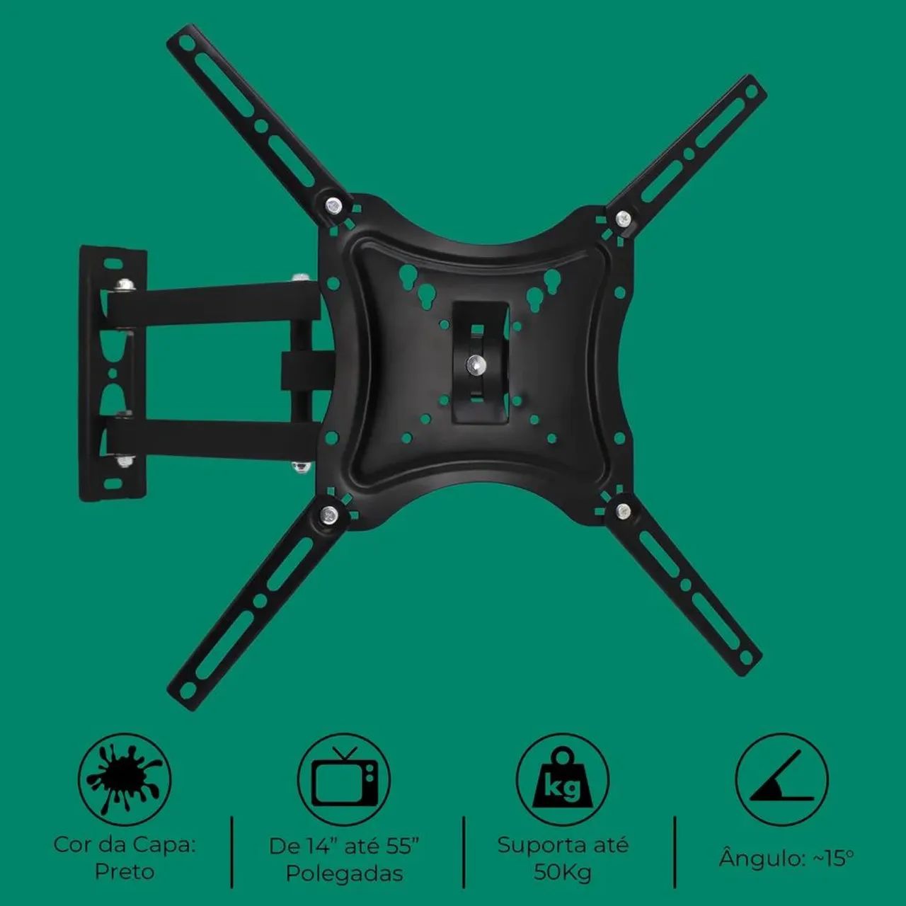 Suporte Bi articulado flexivel para tv ate 55 polegadas - Foto 2