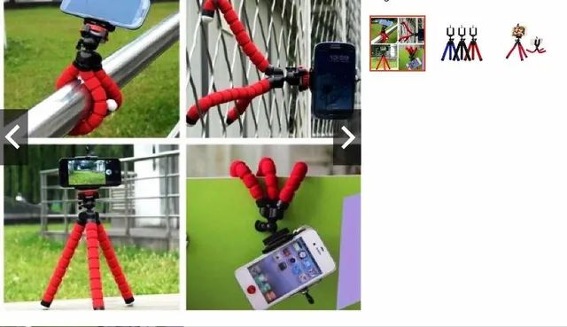 Mini Tripé Universal Flexível Suporte Celular Câmera Regulável Polvo Apoio Mesa - Foto 3
