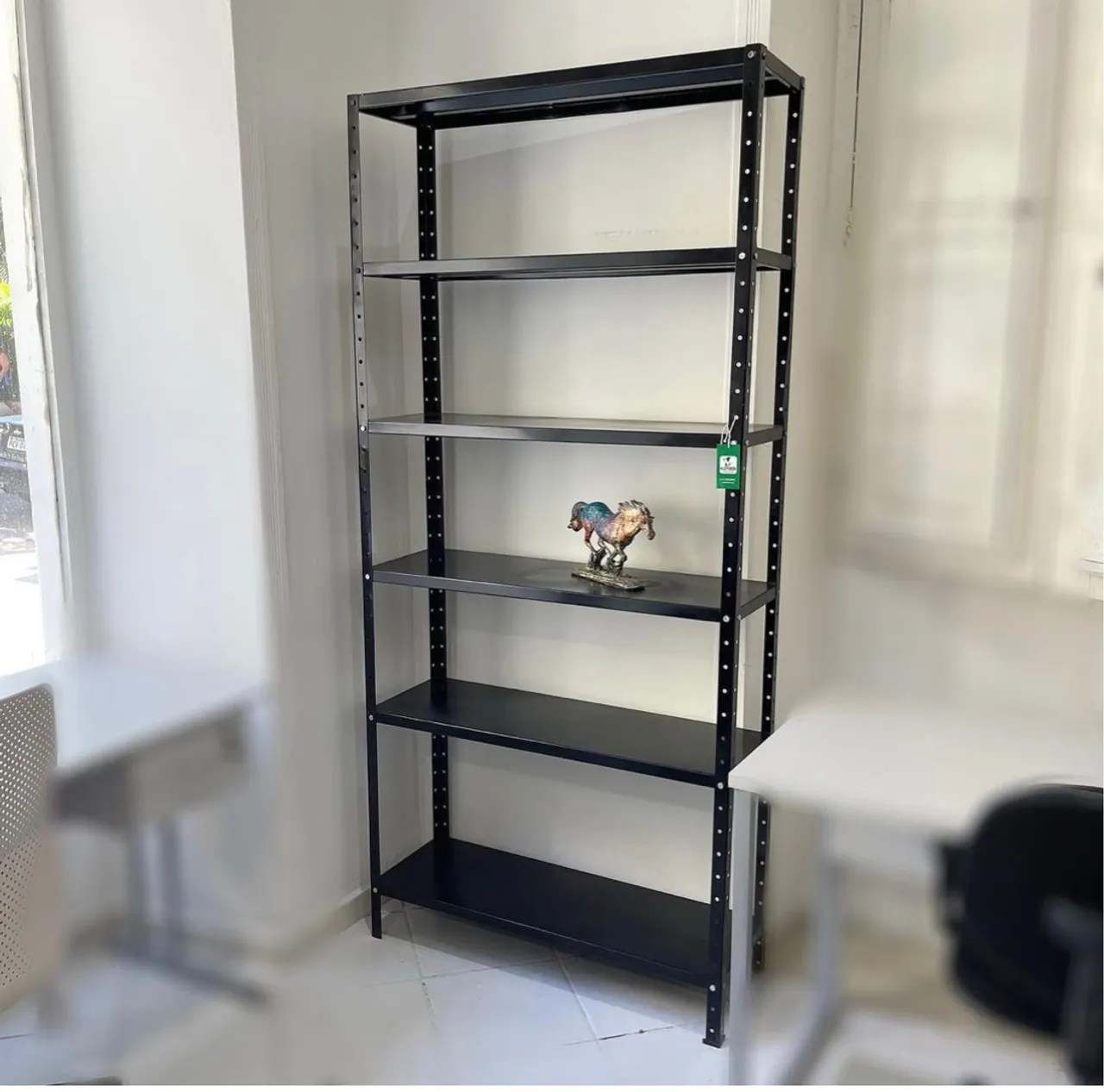 Estante de aço 30cm reforçada preta