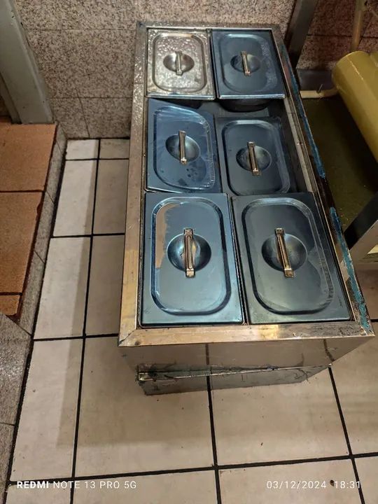 Conjunto de  banho-maria em aço inox frio - Saladeira