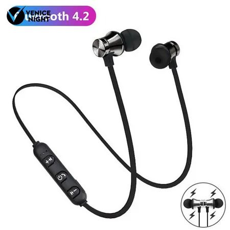 Fone de Ouvido Intra-auricular Bluetooth 4 2/Magnético sem Fio Cor Preto - Foto 4