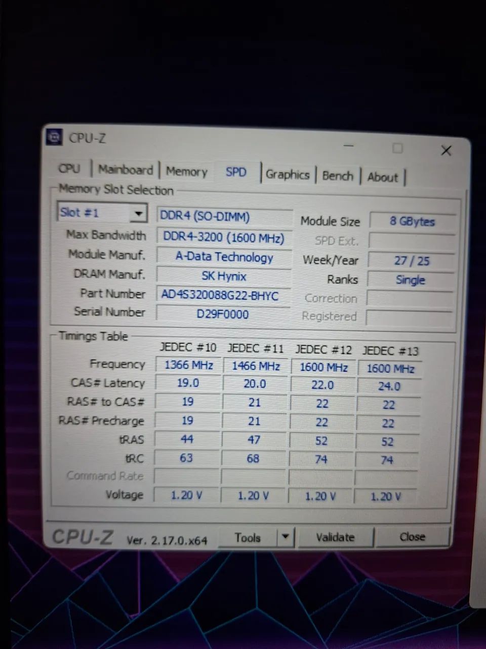 Memória RAM Adata 3200Mhz64319033424129122