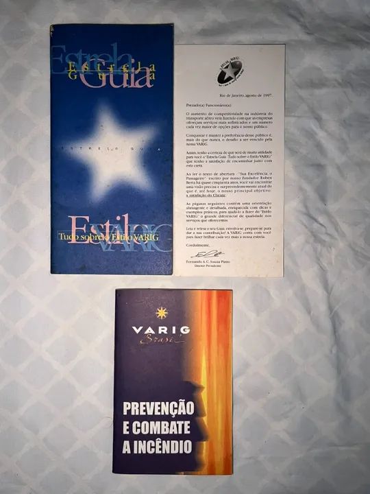 Guias VARIG Raríssimos apenas para funcionários + Carta do Diretor (Itens p/ colecionador)