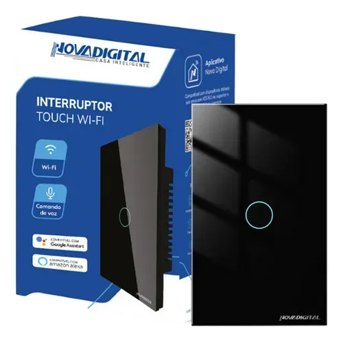 Interruptor Inteligente Wifi Novadigital 1 Botão Touch Tuya Smart Life Alexa 127v 220v