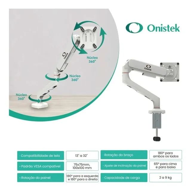 Suporte Para Monitor E Tv Mesa Articulado 13 A 32 Polegadas - Foto 2