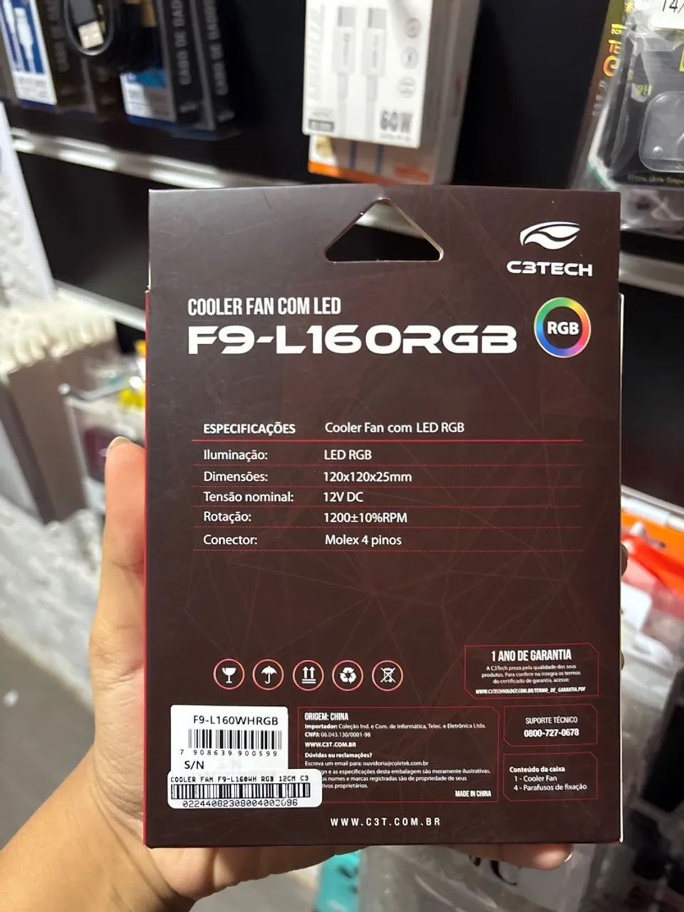 Cooler Fan C3Tech F9-L16ORGB BRANCO  - Foto 2