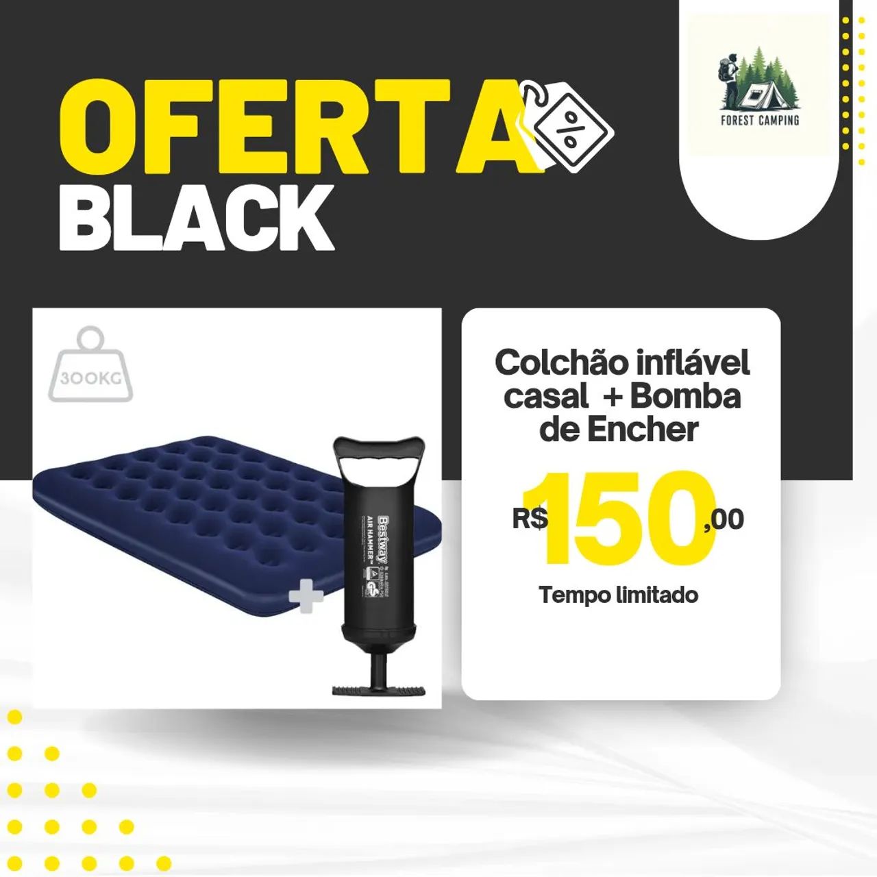 Double Inflatable Mattress with Inflation Pump