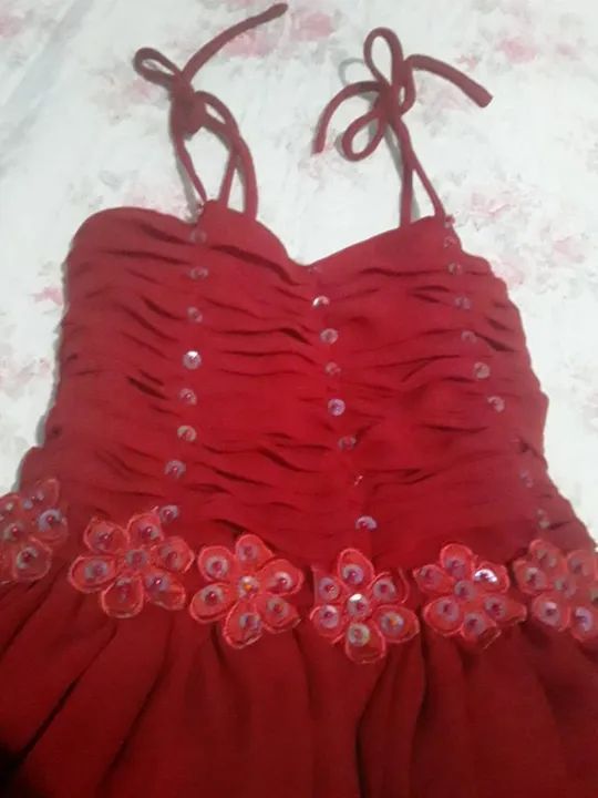 Vestido Infantil Vermelho - 6 anos - Seminovo - Foto 2