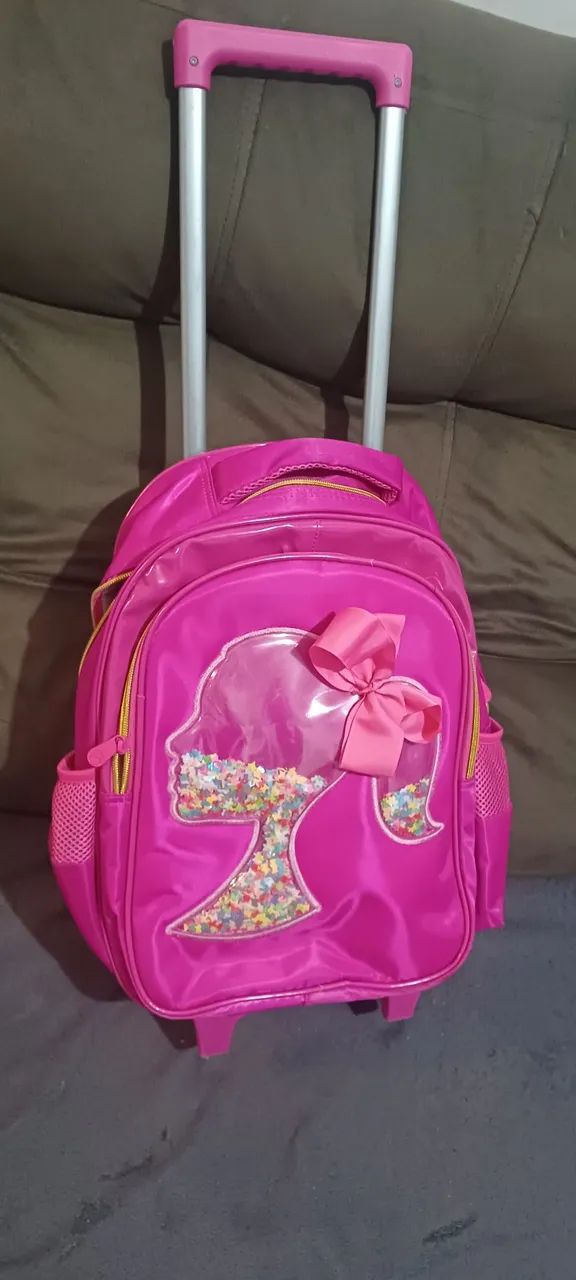 Mochila de Rodinhas Barbie Rosa